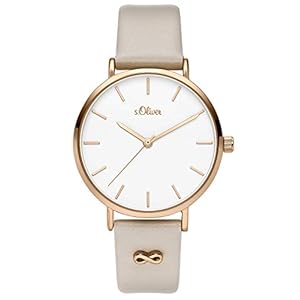 s.Oliver Analoog kwartshorloge voor dames met lederen