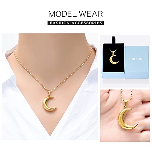 Imrsanl Cremation Jewelry For Ashes Moon Urn Necklace Stainless Steel Memorial Lockets Keepsakes Jewelry For Ashes Pendant - Fill Kit (Gold-1) #TOP3