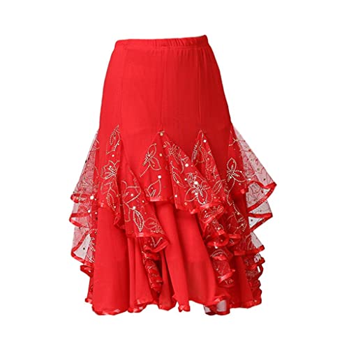 Jupe de danse latine et flamenco à sequins pour bal et scène