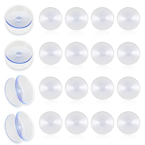 Double Sided Suction Cups Suction Cups Clear Suction Cups Glass Table Suckers Table Glass Suckers Clear Suction Cup for Glass Plastic Suction Suction Cups Without Hooks for Home(20 Pack)