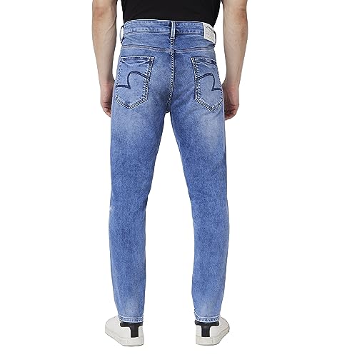 Image of Spykar Men's Kano Slim Fit Mid-Rise Jeans (Ankle Length)