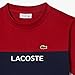 Lacoste Unisex Short Sleeve Colorblock Crew Neck Childrens Tee Shirt, Ora/Navy Blue, 16Yr
