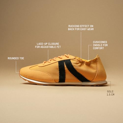 Image of Theater Fuji Casual Sneakers in Suede for Women | Stylish Flat Lace-Up Shoes | Lightweight Comfortable Footwear with Cushioned Insole