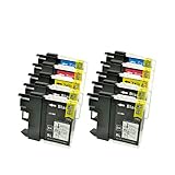 10 Tintenpatronen (Druckerpatronen) für Brother DCP J 125 LC 985 LC985, 4xbk je 22ml, 2x c,2x y, 2x m je 15ml, kompatibel