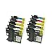 Produktbild Logic-Seek® 10 Tintenpatronen (Druckerpatronen) für Brother DCP-J125 LC985, 4xbk je 23ml, 2X c,2X y, 2X m je 15ml, kompatibel