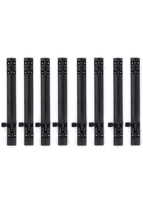 Image of Premium Heavy Aluminium 8 Inch Tower Bolt | Door Stopper | Door Lock Latch for Home, Office Doors,Main Doors,Windows | kundi | chitakni | Chitkini(Black Finish)(Pack of 8)