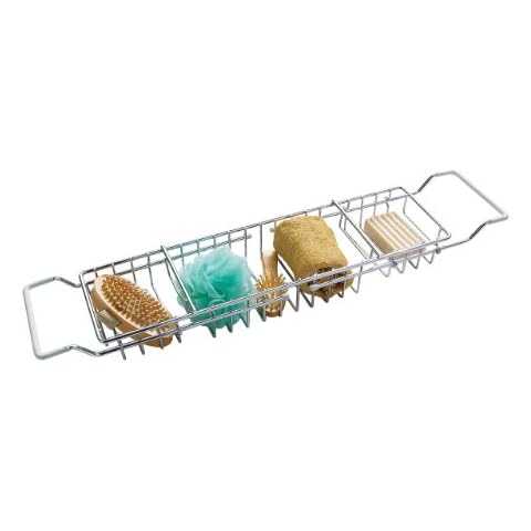 Parrilla Bath Rack 3 Compartment Chrome Frame Expandable Attractive New Design Cover