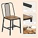 YATINEY Dining Chairs Set of 4, Wooden Kitchen Chairs, Farmhouse Dining Chairs with Back Support, for Living Room, Kitchen, Rustic Brown and Black CY01L4BRN1