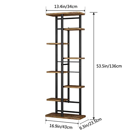 Linzinar Plant Stand 8 Tier 9 Potted Multiple Flower Pot Holder Shelf Indoor Outdoor Planter Rack Storage Organizer For Patio Garden Corner Balcony Living Room (8 Tier-9 Potted, Black) #TOP5