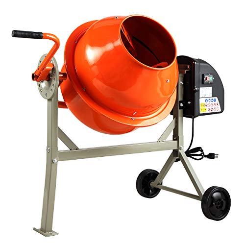 Sandinrayli 1/2 HP 2.2 Cu FT Portable Electric Concrete Cement Mixer Barrow Machine