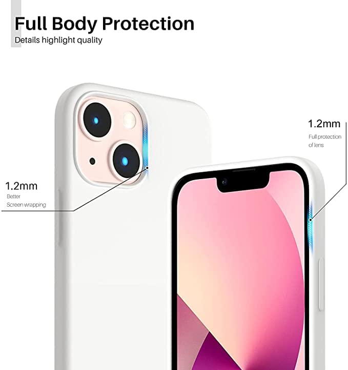 Image of MIDOS Back Cover Compatible with iPhone 14 Plus Case Liquid Silicone Full Protection Shock Proof Back Cover for iPhone 14 Plus (2022) 6.7 inch (White)