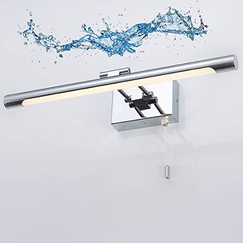 Luz frontal de espejo impermeable con interruptor y aplique LED de 9W para maquillaje