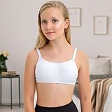 FUIPVGI 3 Pack Sports Bra for Girls,Soft Cotton Training Bras Underwear with Fixed Bust Pads and Adjustable Strap,Seamless Sports Underwear for Girls Teens 10-16 Years (Black,White,Skin Tone) - Image 5