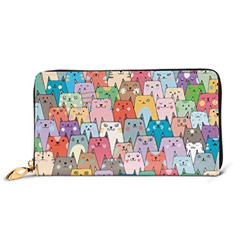 Preisvergleich Produktbild JHGFG Mode Handtasche Reißverschluss Brieftasche Nahtloses Vektormuster Viel Süßes Buntes Telefon Kupplung Geldbörse Abendkupplung Blockieren Leder Brieftasche Multi Card Org