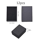 Hileyu Pack of 12 Square Jewellery Box Cardboard Rings Jewellery Boxes Cardboard Paper Gift Box for Necklaces, Birthdays, Weddings, Parties, Festivals, Anniversaries, 5 x 8 x 2.5 cm - Image 2