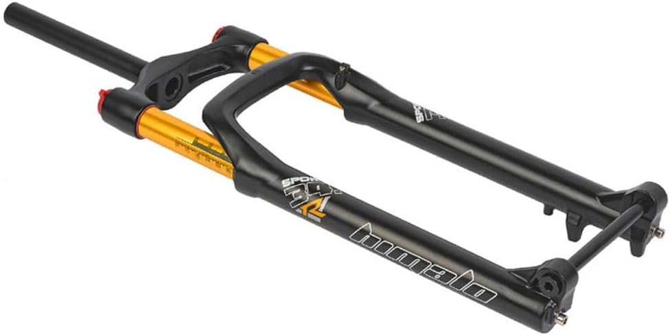 Fat Bike Fork 26 Inch Mountain Bike Suspension Fork 5.0'' Tires Travel 100mm 1-1/8 Straight MTB Air Fork Thru Axle 15x150mm Manual Lockout
