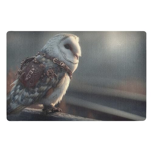 Felpudos Estampado De Búho Invernal Antisuciedad Doormat Impermeable Alfombra De Entrada para Oficina Portón Jardín 40X60 Cm