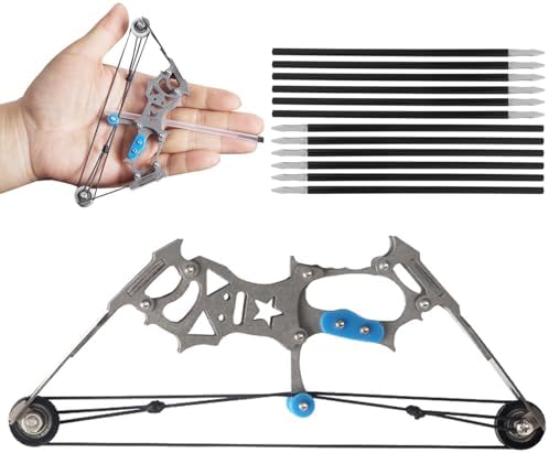 Miniature Bow and Arrow Set Archery Bow Set Mini Compound Bow Kit for Right/Left Hand