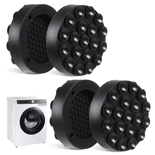 4 Pcs Washing Machine Anti Vibration Pads, Anti Vibration Mat for Washing Machine, Washing Machine Rubber Feet, Washing Machine Stabilisers Non-Slip Fixed Anti-Deviation[Energy Class A+]