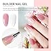 JODSONE Builder Gel for Nails,4Pcs 10ML Builder Gel Set, Nail Apex and Extension Strengthener Hard Need to Cured by Nail Lamp,Clear White Pink Brown