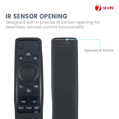Image of 7SEVEN Compatible with Samsung Tv Remote Cover Suitable Model BN59-01XXXX Series Case to Protect Remote Control from Physical Damage, Ensure Smart Remote with 3 Hotkeys at Last Row Only Fit (Black)