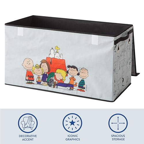 Image of Peanuts Collapsible Storage Trunk with Lid,Large Chest Organizer for Kids Bedroom, Playroom & Nursery,Durable Fabric Toy Box with Handles