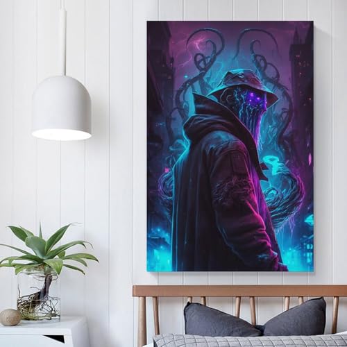 Pieuvre monstres tableau mural ado garçon déco chambre
