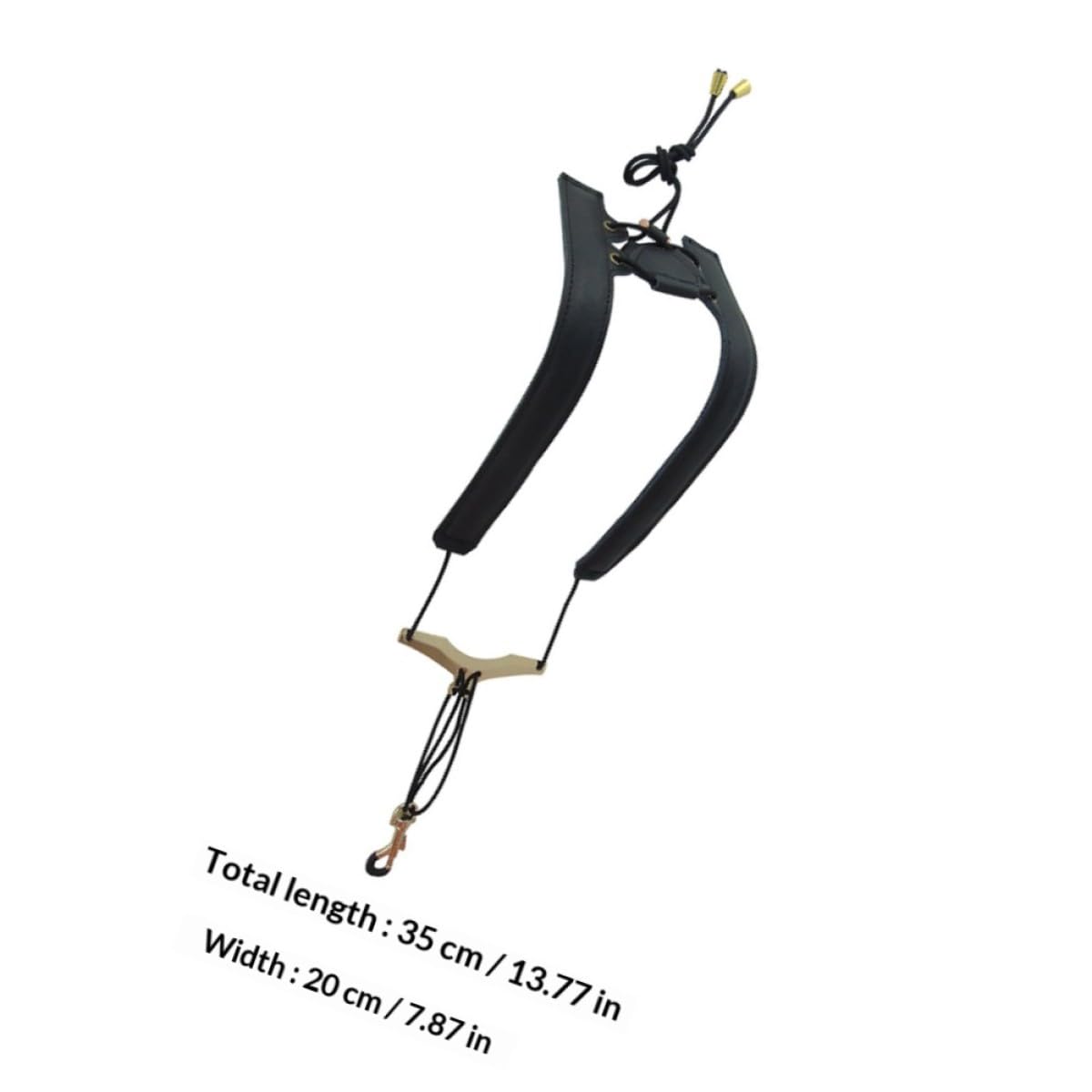 Tracolla Sassofono Contralto Regolabile Doppia Spalla Nera | Pelle e Nylon, Effetto Fisso, Comfort sulla Spalla, Distribuzione del Peso Uniforme Stile Casuale