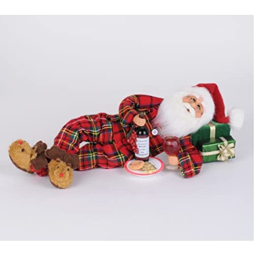 Karen Didion Originals Lying Wine Midnight Snack Santa Figurine, 14 Inches - Handmade Christmas Holiday Home Decorations and Collectibles Karen Didion Originals Lying Wine Midnight Snack Santa Figurine, 14 Inches - Handmade Christmas Holiday Home Decorations and Collectibles