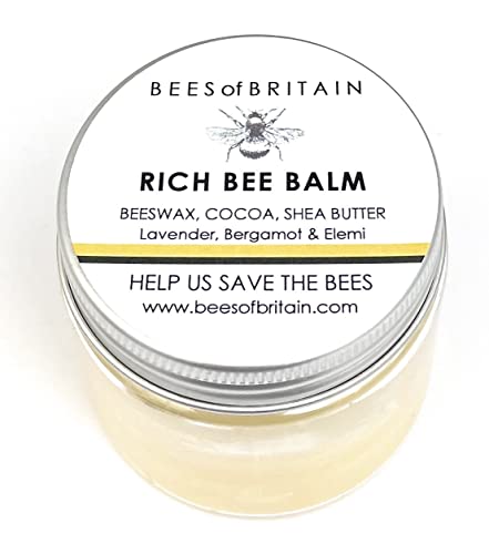 BEES of BRITAIN - 100% Natural Soothing Bee Balm, 50ml - Shea, Cocoa Butter & Beeswax. Repairs & Hydrates Sensitive Skin. 5% Profit for Bees & Pollinators.