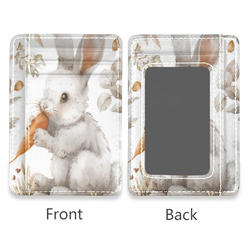 Rabbit Eats Carrot Card Holder Slim Front Pocket Wallet Minimalist RFID Blocking Credit Card Case for Women Men2