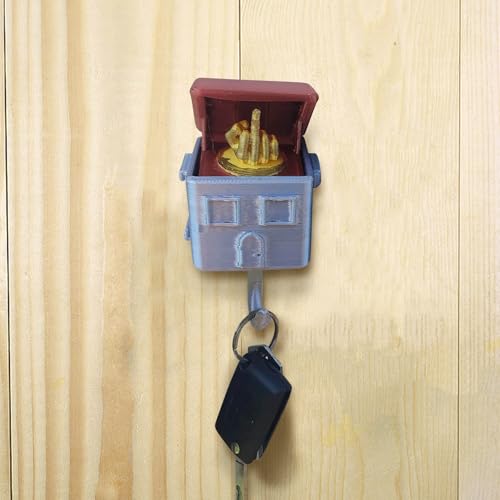 FPFPF Dito medio in scatola for gancio for riporre le chiavi, parodia di scherzo a mano, gancio for chiavi pop-up for dito medio, divertente scherzo di Natale, gancio for riporre le chiavi (1 pezzo)