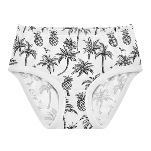 Girls Underwear Soft Cotton Black White Pineapple Kids Panties in Sizes 2/3t, 4t, 5t, 6 and 8