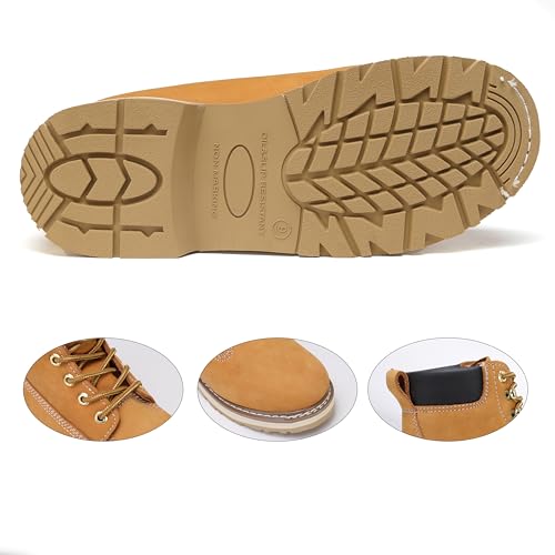 CONRAD Wheat Nubuck Work Boot Collection: Sturdy, Soft Toe, Slip-Resistant Safety Shoes for Men3