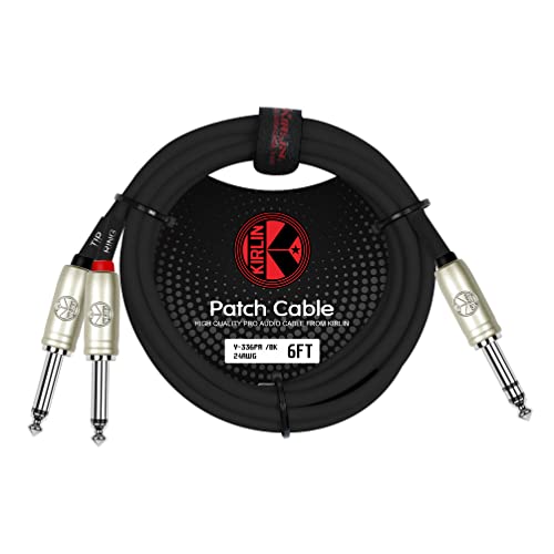 KIRLIN cable Y-362PR-06 6 feet 3.5mm a dual 1/4 mono miniatura 3
