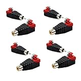 8 pcs RCA to Speaker Wire Adapters - Gold Plated RCA Male to AV Screw Terminal Adapter, Spring Press Balun Phono Plug Connectors for CCTV, Home Audio, Subwoofer - Premium Audio Video Conversion Kit