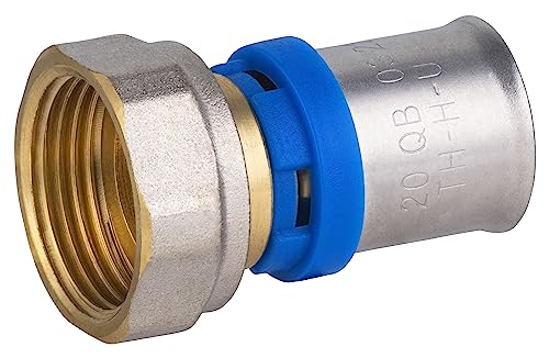 Raccordo dritto femmina Ø20 con dado girevole 3/4' multistrato a pressare (x10) | Connessione resistente e durevole | Ideale per impianti idraulici | Facile installazione | QUICK PLOMBERIE