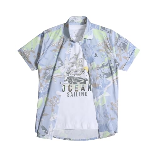 Image of CAVIO Boys Printed Shirt and T-Shirt Regular Fit Casual Half Sleeve