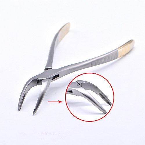 Vista 12 de Angzhili Pinza de extracción dental para fragmento de raíz, instrumento dental mínimamente invasivo, pinza curvada (dientes axilares y mandibulares)