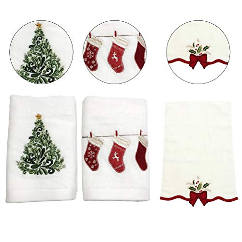 Ububiko Embroidered shower towel, Christmas towel set, decorative, made of 100% cotton (Christmas set), gift box - Image 4