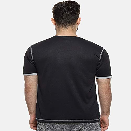 Image of CAHOOT Men's Black and Blue Ombre Dri-Fit Activewear T-Shirt Regular Fit for Casual Wear | Structured T-Shirt Crafted with Comfort Fit and High-Performance for Everyday Wear