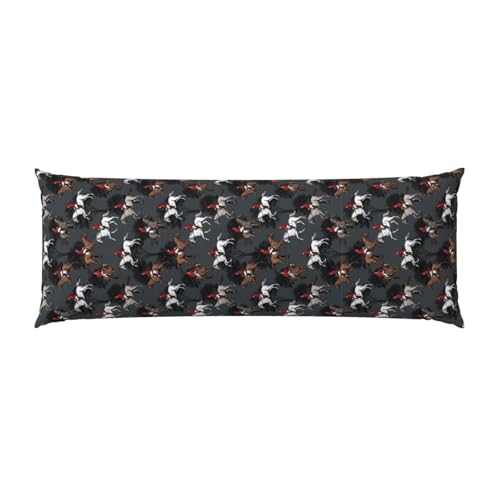 Housse de coussin de corps pour chambre et salon motif équestre
