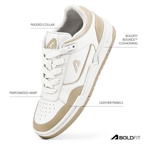 Image of Boldfit Sneakers for Women Comfortable Air Faux Leather Shoes for Woman, Lace-Up Casual Girls Shoe, Lightweight Sneaker Shoes for Woman DripWave