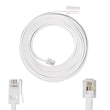 Oupdate 10m BT Telephone to RJ11 UK Telephone Cable Plug for Landline ADSL Modem 6P2C 2-Pin Extension Lead for Router, ADSL Broadband, Fax Dial-Up, Home & Office Fax Modem - Image 1