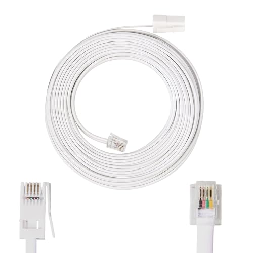 10m BT to RJ11 Cable UK Telephone Cable Plug to RJ11 Lead for Landline ADSL Modem 6P2C 2-Pin Extension Lead for Router, ADSL Broadband, Fax Dial-Up, Home & Office Fax Modem