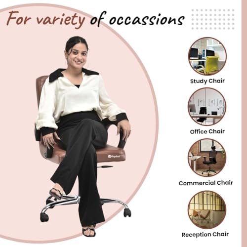 Image of revolving Chair Medium Back Home Office Home Study Revolving Comfortable Chair (1, Brown, Standard)