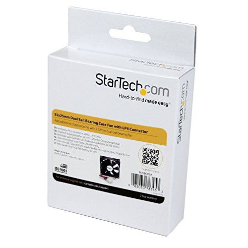 Image of StarTech.com 92x25mm Dual Ball Bearing Computer Case Fan w / LP4 Connector - 90mm Fan - Computer case Fan - pc Fan (FANBOX92)
