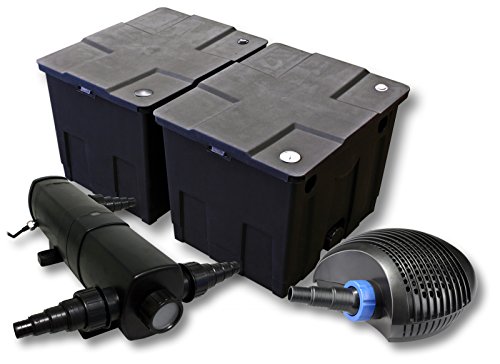 SunSun Kit de filtration de bassin pour 60000l avec 36W Stérilisateur et 40W éco Pompe