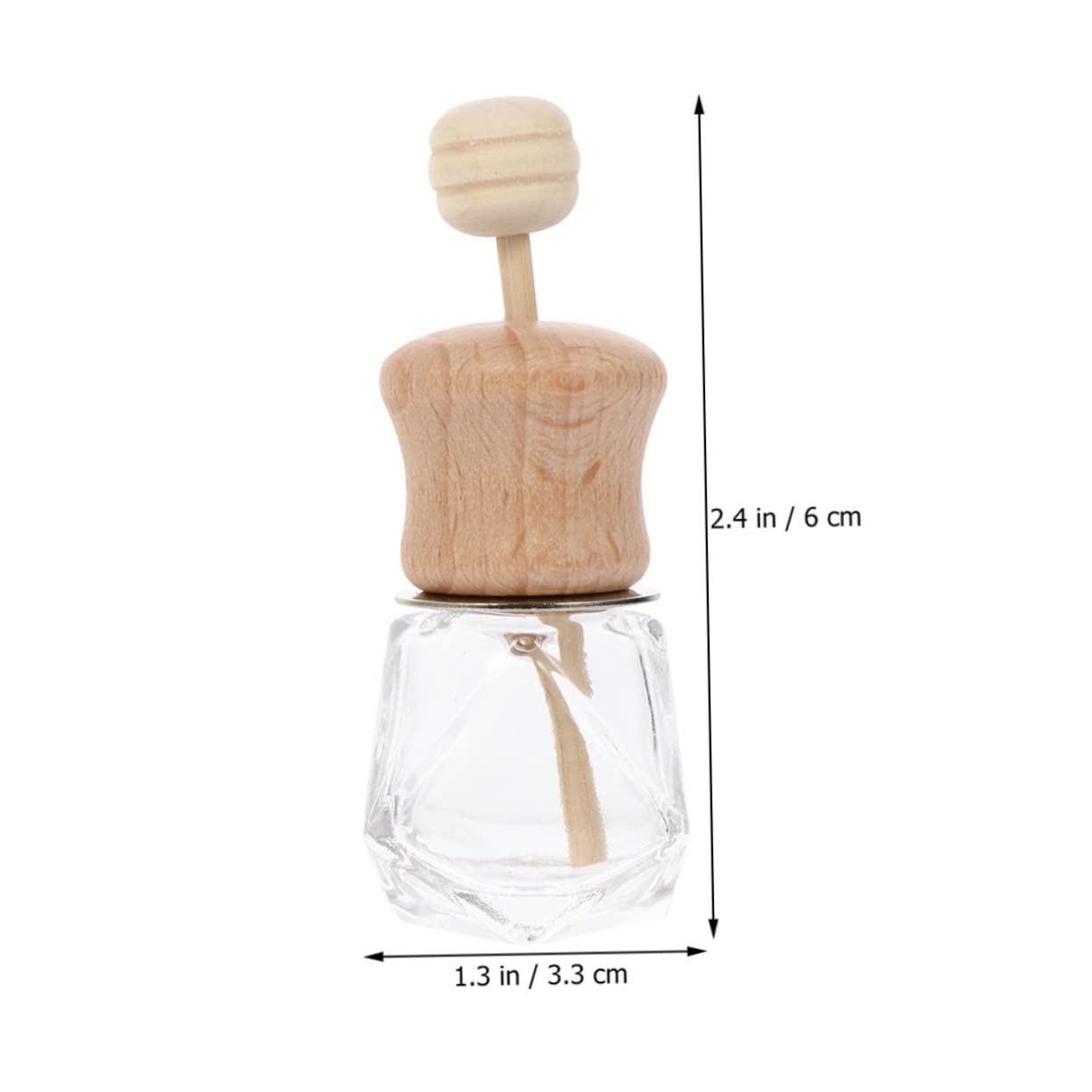 UKCOCO 20 Pezzi Bottiglie Profumo Auto Vuote in Vetro e Legno Diffusori Olio Trasparenti Accessori Eleganti per Profumatore Aria Veicolare Facili da Installare su Bocchette