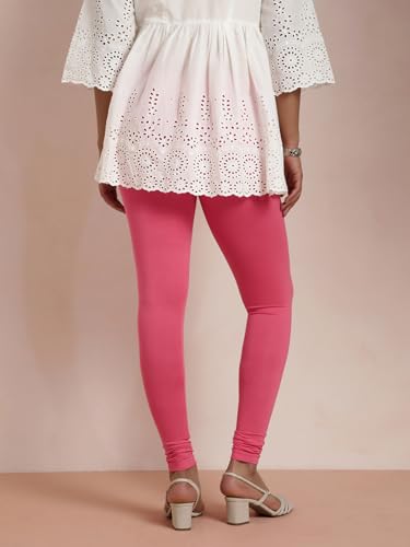Image of TWIN BIRDS Tailored Cut and Classic Fit Super Stretchable Elastane Fabric Churidar Leggings for Women